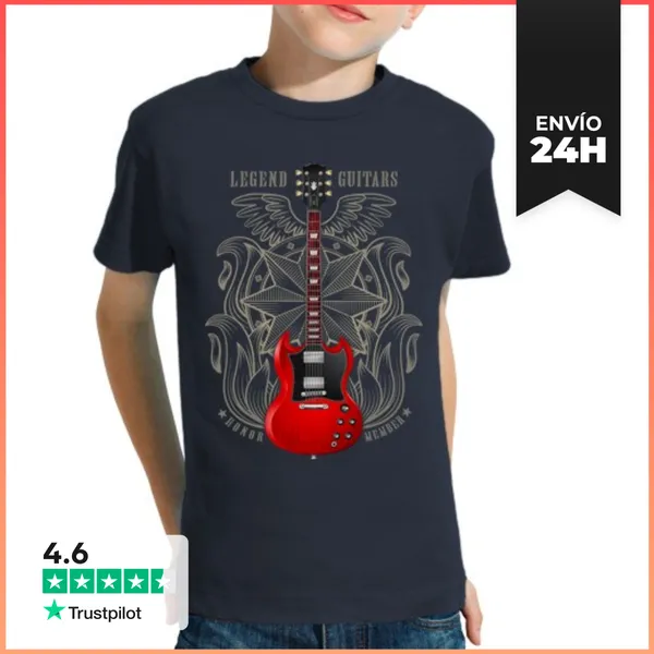 Camiseta Clásica Para Niños Guitarra Eléctrica Legendaria SG