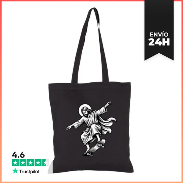 Bolsa De Tela Jesús Patinando - Patinador Genial LaTostadora
