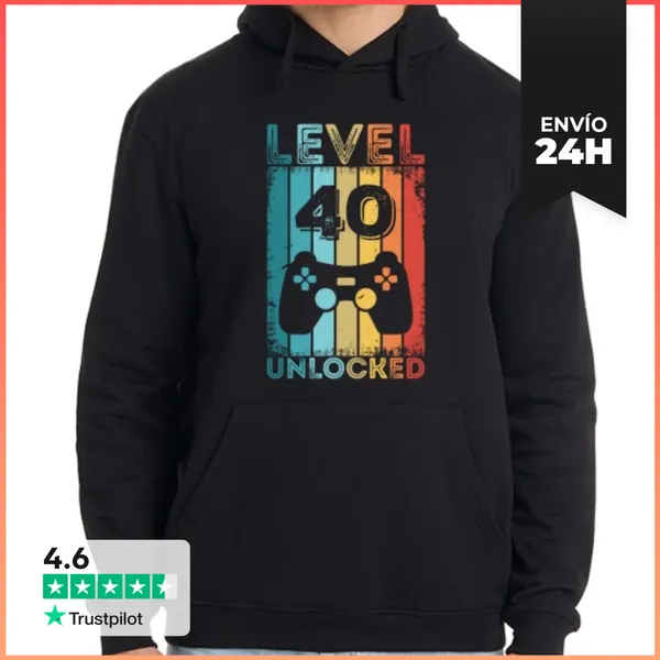 Sudadera Unisex Con Capucha Nivel De Juego 40 Desbloqueado 40