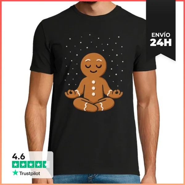 Camiseta Hombre Clásica Meditación Zen Navideña LaTostadora