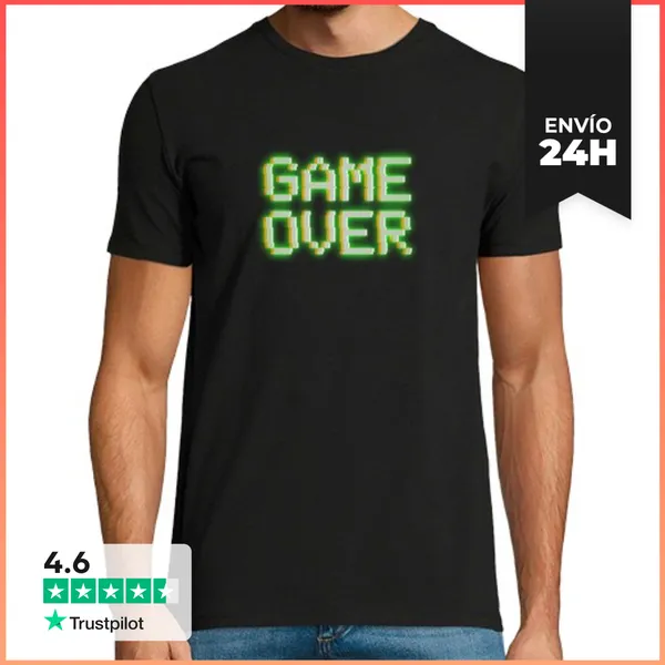 Camiseta Hombre Clásica Game Over. Arcade Game. Hombre.
