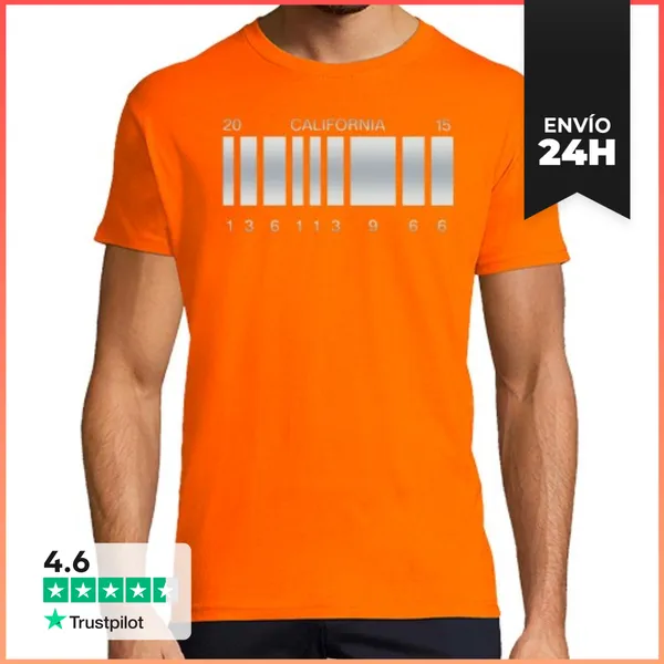 Camiseta Hombre Clásica Matrícula Futuro - Regreso Al Futuro II
