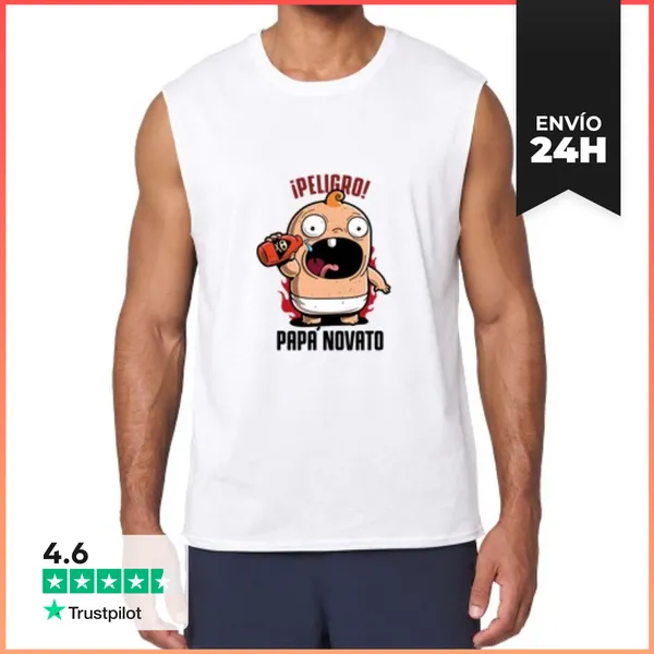 Camiseta Sin Mangas Papa Novato - Camiseta Tirantes Hombre