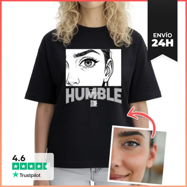Camiseta Mujer Boxy Efecto Manga Camiseta Oversize Stay Humble