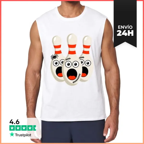 Camiseta Sin Mangas Humor De Bolos De Halloween LaTostadora