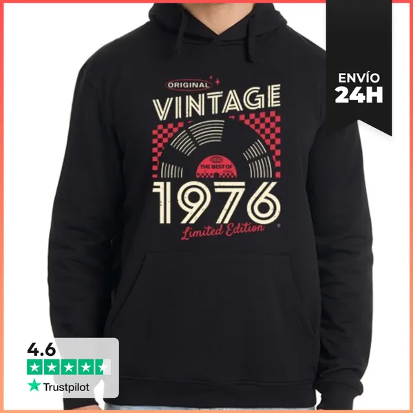 Sudadera Unisex Con Capucha VINTAGE 1976 LaTostadora