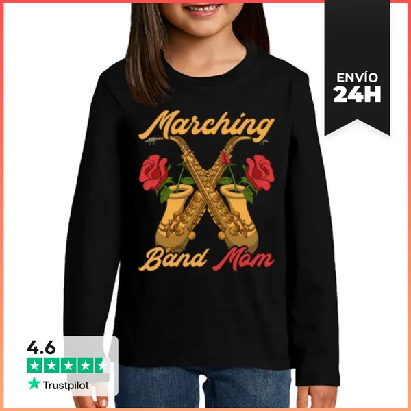 Camiseta Manga Larga Para Niños Madre De Banda De Marcha