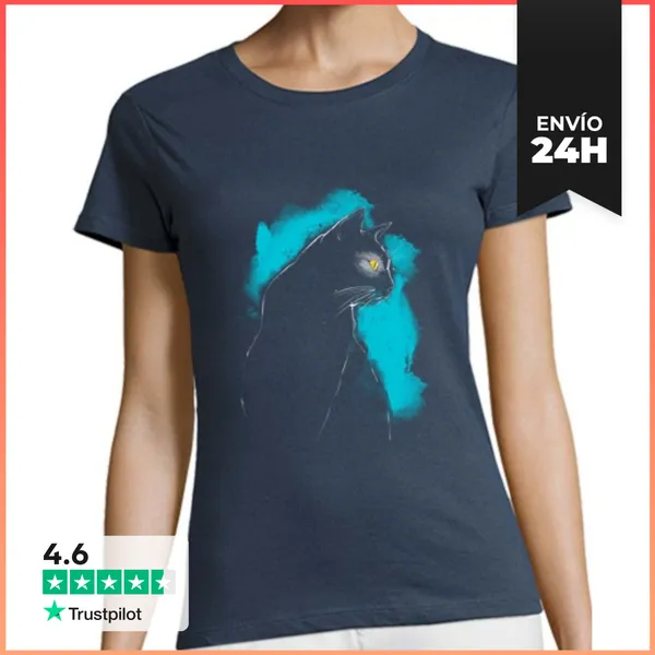 Camiseta Mujer Clásica Gato Salpicado LaTostadora
