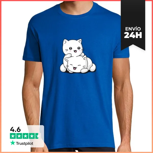 Camiseta Hombre Clásica Camiseta Graciosa Gatitos LaTostadora