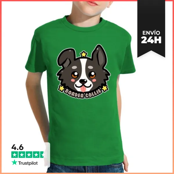 Camiseta Clásica Para Niños Cara Del Perro Del Collie De Frontera