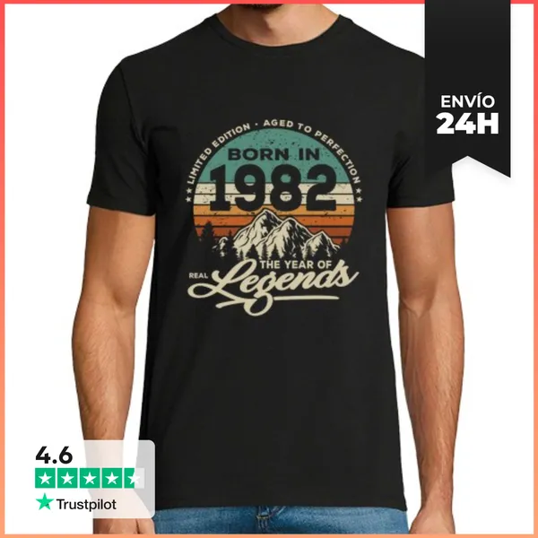 Camiseta Hombre Clásica Leyendas Reales Nacen En 1982 LaTostadora