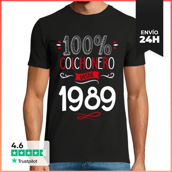 Camiseta Hombre Clásica 100 Por 100 Colchonero Desde 1989, 36