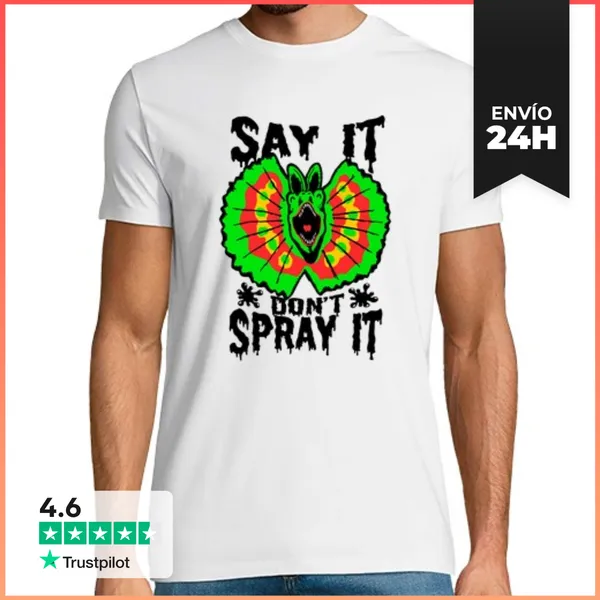Camiseta Hombre Clásica Decir, No Vale Rociarlo Dilophosaurus
