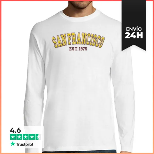 Camiseta Hombre Manga Larga San Francisco Est 1975 LaTostadora