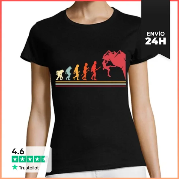 Camiseta Mujer Clásica Evolución De La Escalada LaTostadora
