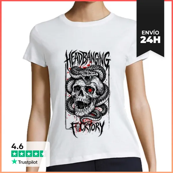 Camiseta Mujer Clásica Craneo Calavera LaTostadora