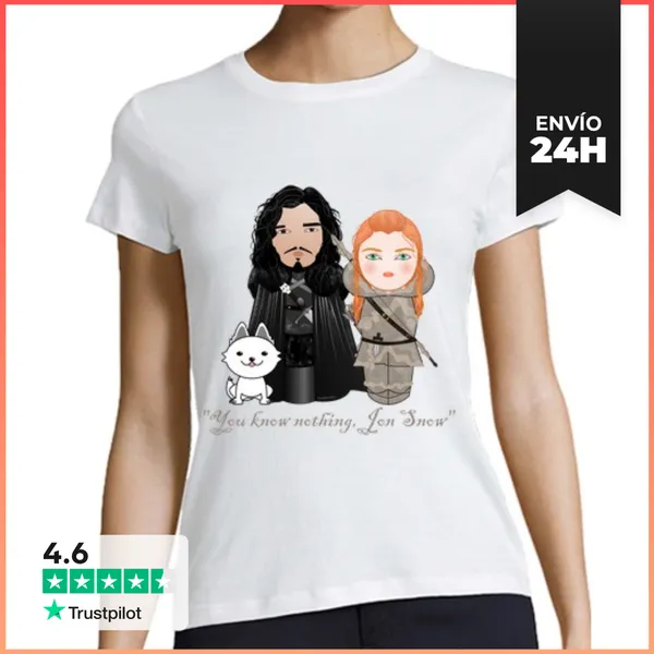 Camiseta Mujer Clásica Kokeshis Jon Snow E Ygritte LaTostadora