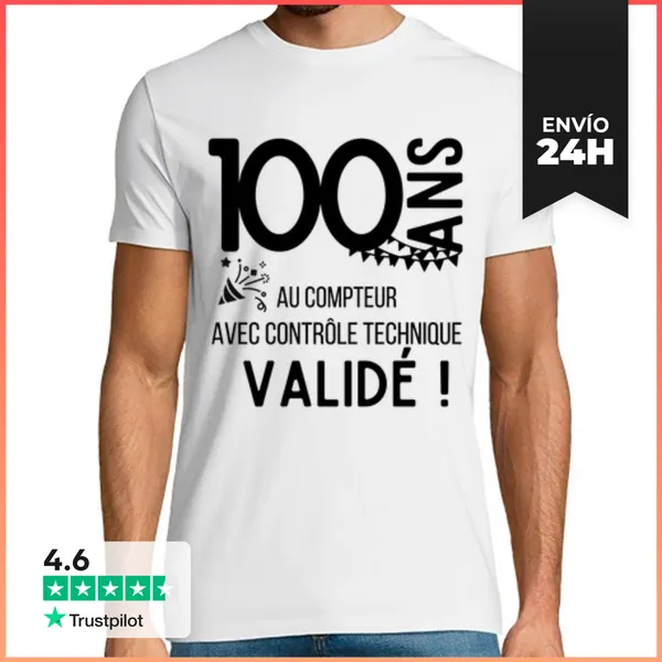 Camiseta Hombre Clásica 100 Años Regalo De Humor De Cumpleaños