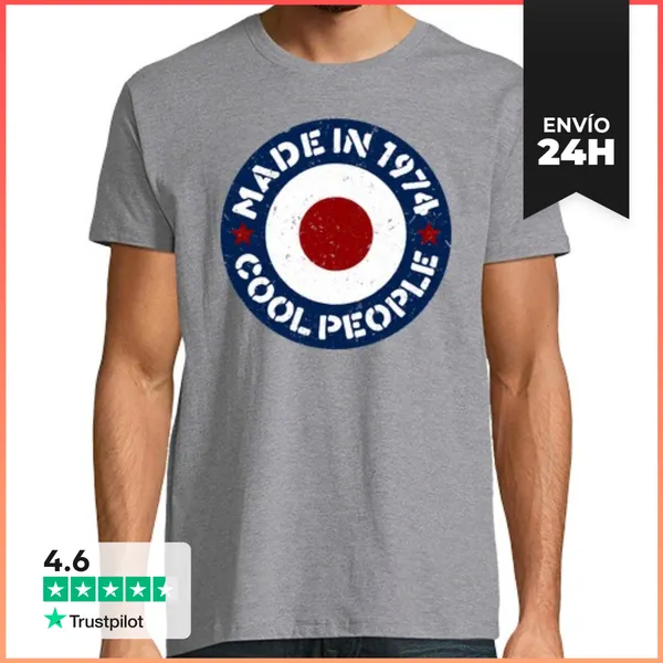 Camiseta Hombre Clásica Made In 1974. Cool People LaTostadora