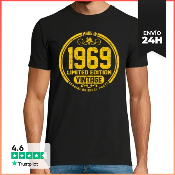 Camiseta Hombre Clásica Hecho En 1969 Edición Limitada Vintage