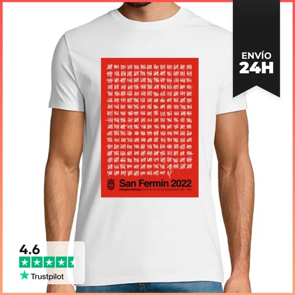 Camiseta Hombre Clásica San Fermín 2022 Original Chico