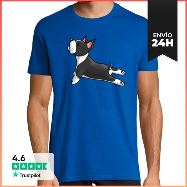 Camiseta Hombre Clásica Boston Terrier Yoga LaTostadora