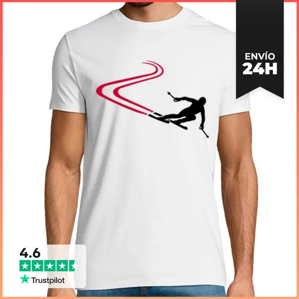 Camiseta Hombre Clásica Pistas De Esquí De Descenso LaTostadora