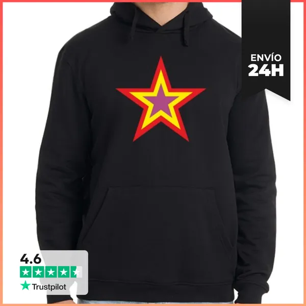 Sudadera Unisex Con Capucha Estrella República (Sudadera Chico)