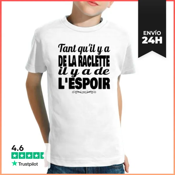 Camiseta Clásica Para Niños Mientras Haya Raclette Hay Esperanza