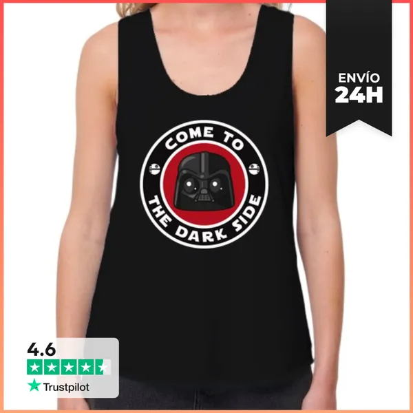 Camiseta Mujer Sin Mangas, Loose Fit Darth Vader Dark Side Sin