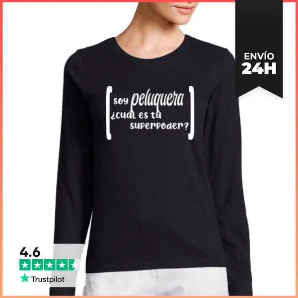 Camiseta Mujer Manga Larga Super Peluquera LaTostadora