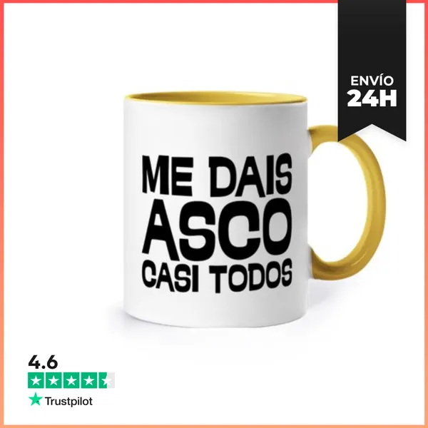 Taza De Colores Me Dais Asco Casi Todos Regalo Divertid