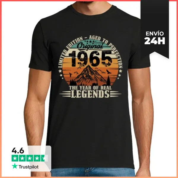 Camiseta Hombre Clásica 60 Años De Cumpleaños Retro Vintage De