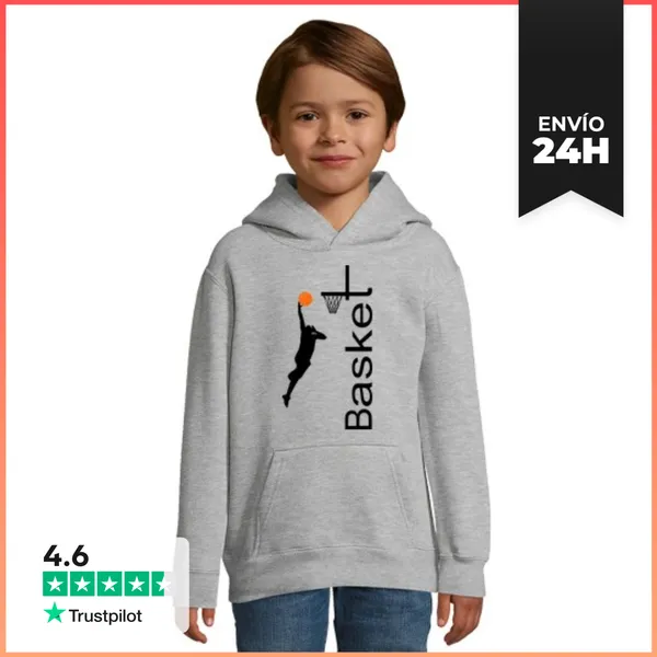 Sudadera Para Niños Con Capucha BASQUET - INFANTIL LaTostadora