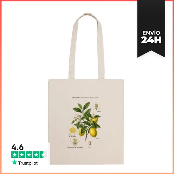 Bolsa De Tela Estudio Botánico De Limonero Vintage LaTostadora