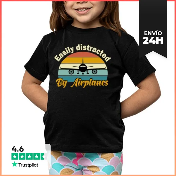 Camiseta Clásica Para Niños Easily Distracted By Planes