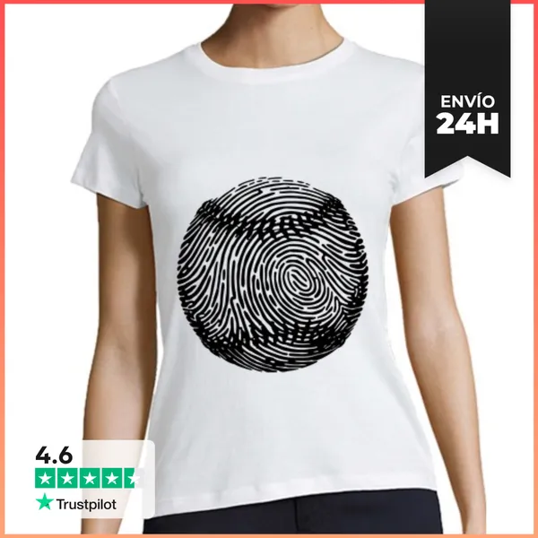 Camiseta Mujer Clásica Pasión Por El Béisbol Obra De Arte De B