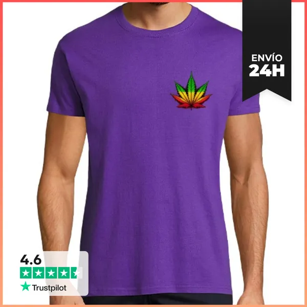 Camiseta Hombre Clásica Marijuana Tricolor LaTostadora