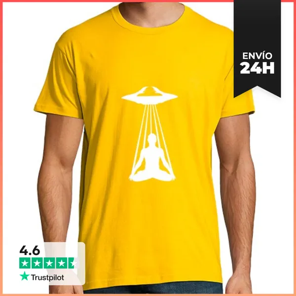 Camiseta Hombre Clásica OVNI Meditación LaTostadora