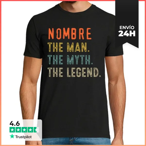 Camiseta Hombre Clásica Personalizada Con Nombre A Elegir Para El