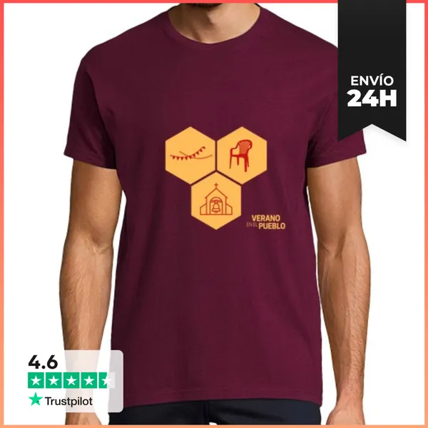 Camiseta Hombre Clásica Verano En El Pueblo LaTostadora