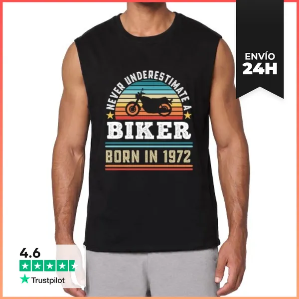 Camiseta Sin Mangas Motociclista Nacido En 1972 50 Cumpleañ