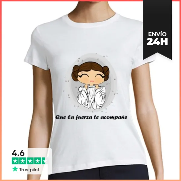 Camiseta Mujer Clásica Leia Fondo LaTostadora