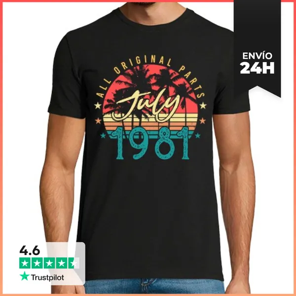 Camiseta Hombre Clásica Nacido En Julio De 1981 LaTostadora