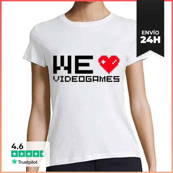 Camiseta Mujer Clásica We Love Videogames LaTostadora
