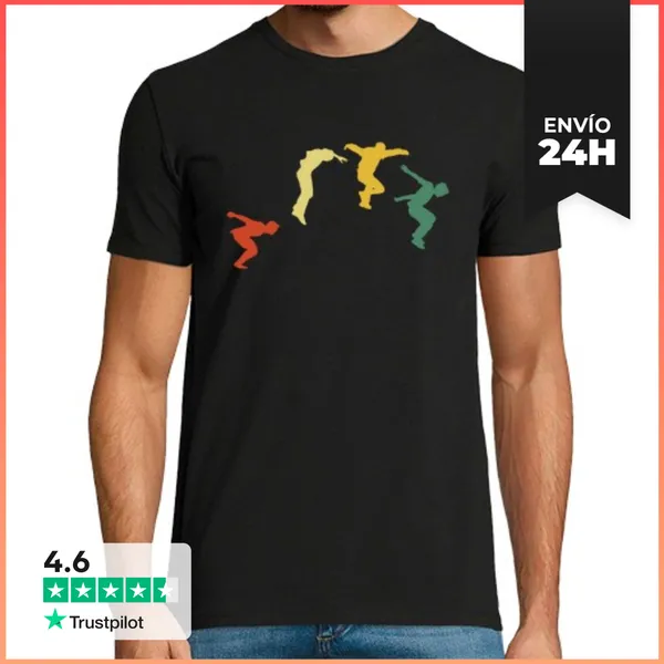 Camiseta Hombre Clásica Parkour Freerunning Parcour Freerunner