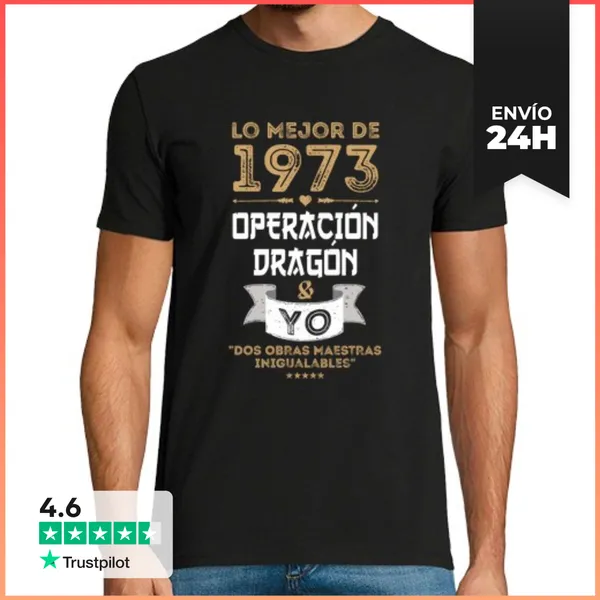 Camiseta Hombre Clásica 1973 Operación Dragón & Yo LaTostadora