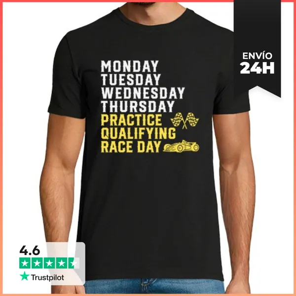 Camiseta Hombre Clásica Lunes Martes Miércoles Jueves Práctica