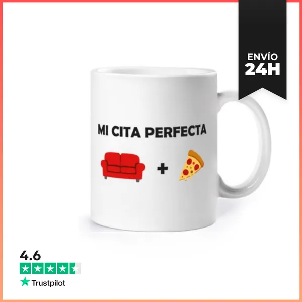 Taza CITA PERFECTA SOFÁ Y PIZZA LaTostadora
