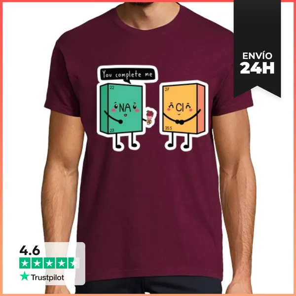 Camiseta Hombre Clásica Cloruro De Sodio Nacl Na Cl Química